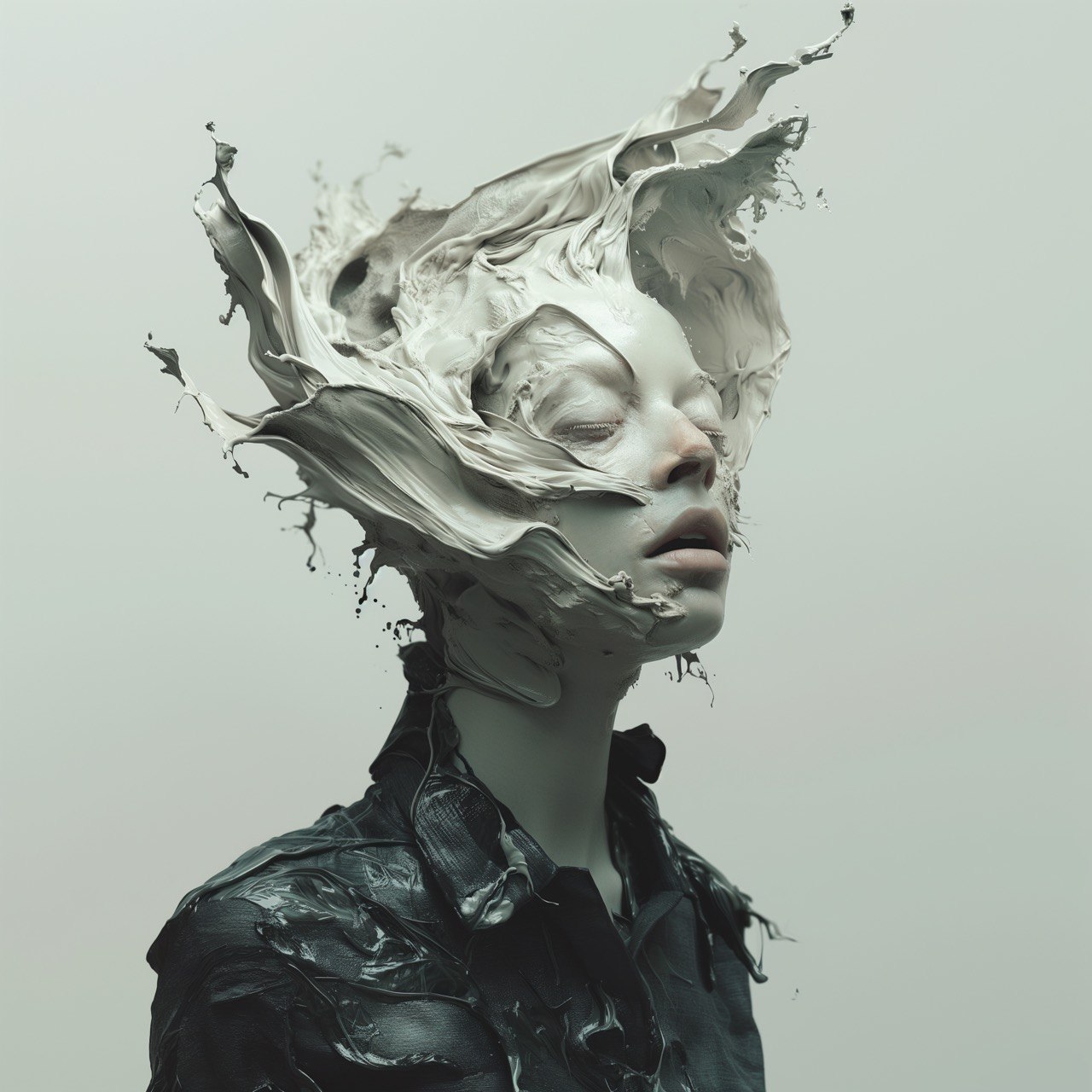 Make a Splash: a figure dissolving into a white liquid wave